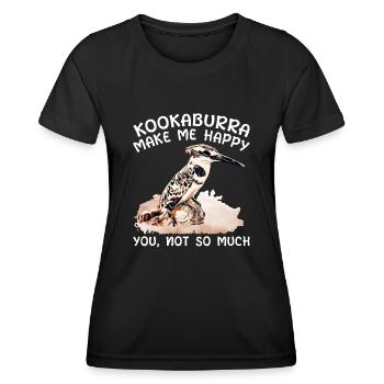 Kookaburra Bird Lovers Citation Kookaburra -Fan - T-shirt sport Femme - noir - Devant - AI Model Female 172 light (172cm)