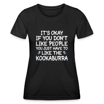 Kookaburra Bird Lovers Citation Kookaburra -Fan - T-shirt sport Femme - noir - Devant - AI Model Female 172 light (172cm)