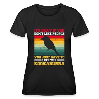 Kookaburra Bird Lovers Citation Kookaburra -Fan - T-shirt sport Femme - noir - Devant - AI Model Female 172 light (172cm)