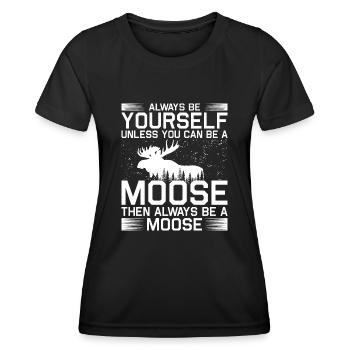 Funny Elk Deer Clothing - Women's Functional T-Shirt - black - Front - AI Model Female 172 light (172cm)