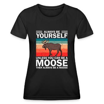 Funny Elk Deer Clothing - Women's Functional T-Shirt - black - Front - AI Model Female 172 light (172cm)