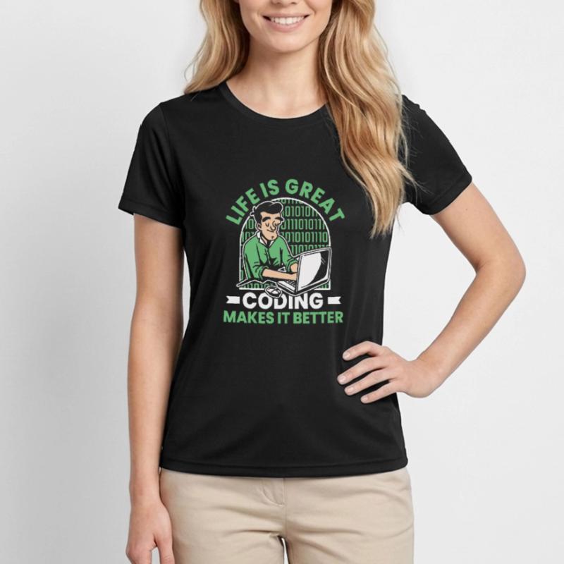 Entwickler Coder Programmierer Lustig Frauen Funktions-T-Shirt