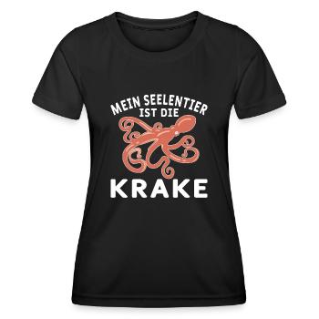 Meeresbiologe Meeresforscher Oktopus Meerestier - Frauen Funktions-T-Shirt - Schwarz - Vorne - AI Model Female 172 light (172cm)