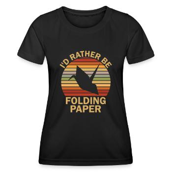 Origami Papier Flieger Papier Kunst Pilot - Frauen Funktions-T-Shirt - Schwarz - Vorne - AI Model Female 172 light (172cm)