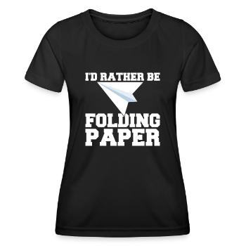 Origami Papier Flieger Papier Kunst Pilot - Frauen Funktions-T-Shirt - Schwarz - Vorne - AI Model Female 172 light (172cm)