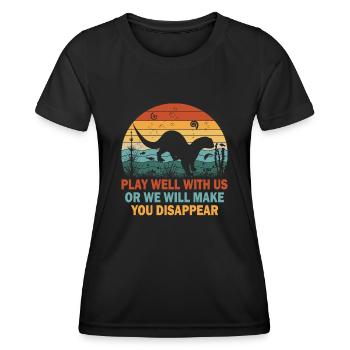 Fischotter Tier River Otter Im Freien Natur - Frauen Funktions-T-Shirt - Schwarz - Vorne - AI Model Female 172 light (172cm)