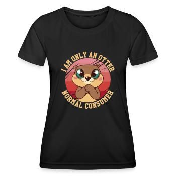 Fischotter Tier River Otter Im Freien Natur - Frauen Funktions-T-Shirt - Schwarz - Vorne - AI Model Female 172 light (172cm)