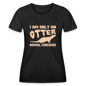 Fischotter Tier River Otter Im Freien Natur - Frauen Funktions-T-Shirt - Schwarz - Vorne - AI Model Female 172 light (172cm)