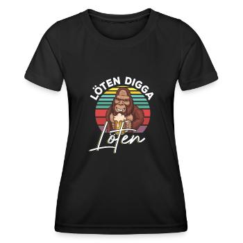 Löten Digga Löten Bigfoot Bier Saufen - Frauen Funktions-T-Shirt - Schwarz - Vorne - AI Model Female 172 light (172cm)