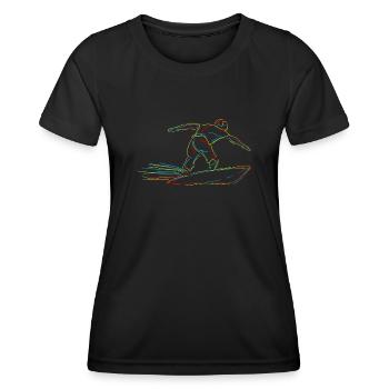 Surfer Surfing Wellenreiten Planche de surf - T-shirt sport Femme - noir - Devant - AI Model Female 172 light (172cm)