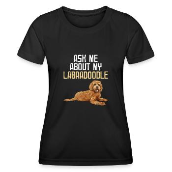 Labradoodle Hund - Frauen Funktions-T-Shirt - Schwarz - Vorne - AI Model Female 172 light (172cm)