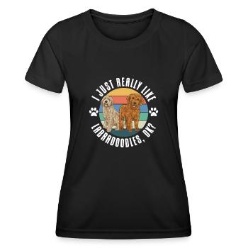 Labradoodle Hund - Frauen Funktions-T-Shirt - Schwarz - Vorne - AI Model Female 172 light (172cm)