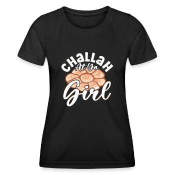 Challah At Ya Girl Hanukkah Jewish Holiday - Frauen Funktions-T-Shirt - Schwarz - Vorne - AI Model Female 172 light (172cm)