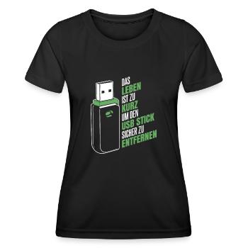 Entwickler Coder Programmierer USB - Frauen Funktions-T-Shirt - Schwarz - Vorne - AI Model Female 172 light (172cm)