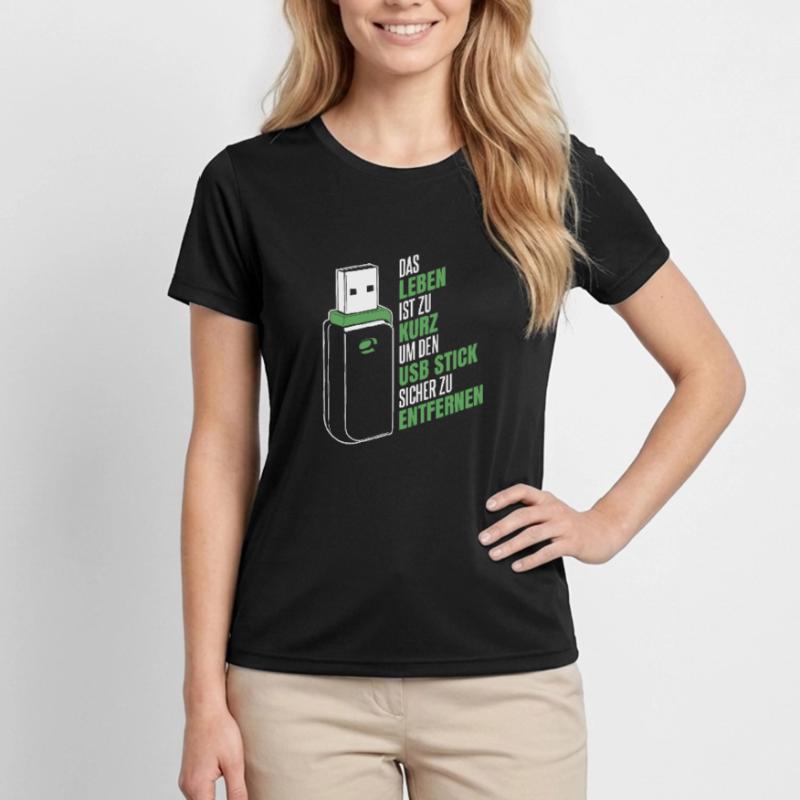 Entwickler Coder Programmierer USB Frauen Funktions-T-Shirt