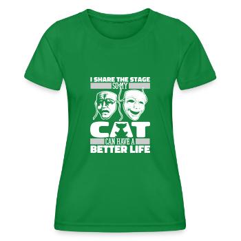 Theater Schauspieler Katze - Frauen Funktions-T-Shirt - Kelly Green - Vorne - AI Model Female 172 dark (172cm)