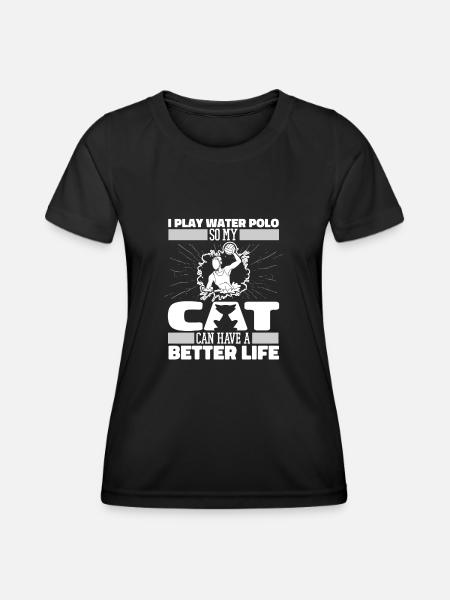 Water Polo Water Polo Cat - Women's Functional T-Shirt - black