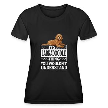 Labradoodle Dog - Women's Functional T-Shirt - black - Front - AI Model Female 172 light (172cm)