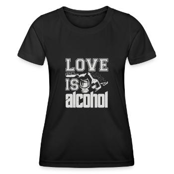 LIEBE SI ALKOHOL - Frauen Funktions-T-Shirt - Schwarz - Vorne - AI Model Female 172 light (172cm)
