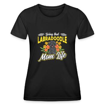 Labradoodle Hund - Frauen Funktions-T-Shirt - Schwarz - Vorne - AI Model Female 172 light (172cm)
