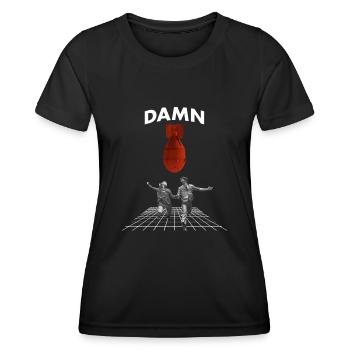 Damn Bomb Streetwear - Frauen Funktions-T-Shirt - Schwarz - Vorne - AI Model Female 172 light (172cm)