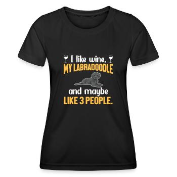 Labradoodle Hund - Frauen Funktions-T-Shirt - Schwarz - Vorne - AI Model Female 172 light (172cm)