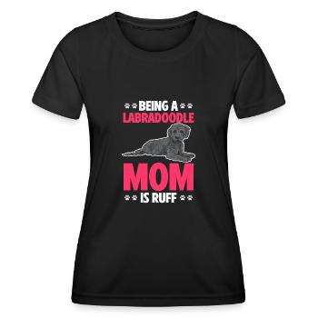 Labradoodle Hund - Frauen Funktions-T-Shirt - Schwarz - Vorne - AI Model Female 172 light (172cm)