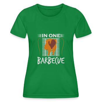 DANS UN BARBECUE - T-shirt sport Femme - vert - Devant - AI Model Female 172 dark (172cm)