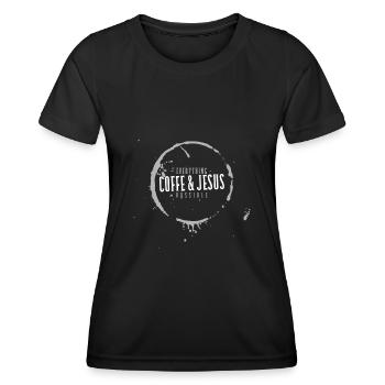 Coffee And Jesus Everything Is Possible - Women's Functional T-Shirt - black - Front - AI Model Female 172 light (172cm)