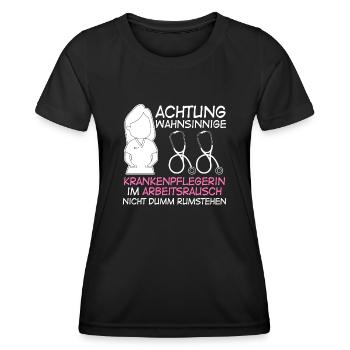 Wahnsinnige Krankenpflegerin - Frauen Funktions-T-Shirt - Schwarz - Vorne - AI Model Female 172 light (172cm)