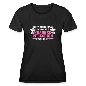 Krankenpflegerin lustig Krankenschwester - Frauen Funktions-T-Shirt - Schwarz - Vorne - AI Model Female 172 light (172cm)