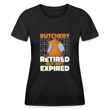 Fleischer Metzger Schlachter Im Ruhestand - Frauen Funktions-T-Shirt - Schwarz - Vorne - AI Model Female 172 light (172cm)