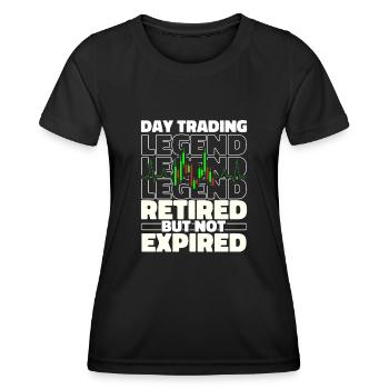 Day Trading Day Trader à la retraite - T-shirt sport Femme - noir - Devant - AI Model Female 172 light (172cm)