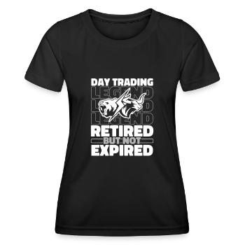 Retraités Day Trading Day Trader - T-shirt sport Femme - noir - Devant - AI Model Female 172 light (172cm)
