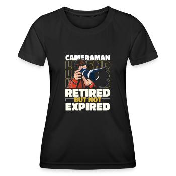 Caméraman à la retraite - T-shirt sport Femme - noir - Devant - AI Model Female 172 light (172cm)