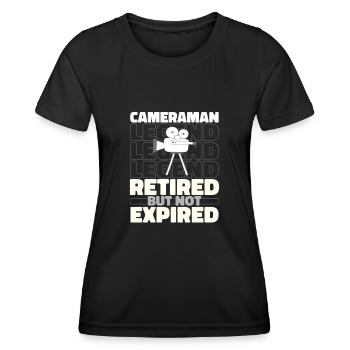 Caméraman à la retraite - T-shirt sport Femme - noir - Devant - AI Model Female 172 light (172cm)