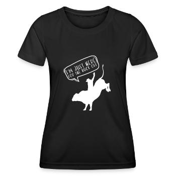 Future Bull Rider Steer Riding - T-shirt sport Femme - noir - Devant - AI Model Female 172 light (172cm)