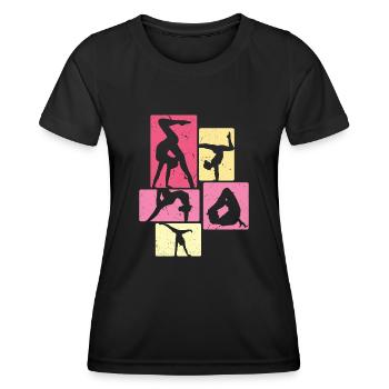 Gymnastique | Gymnastique Gymnastique Filles Femmes - T-shirt sport Femme - noir - Devant - AI Model Female 172 light (172cm)