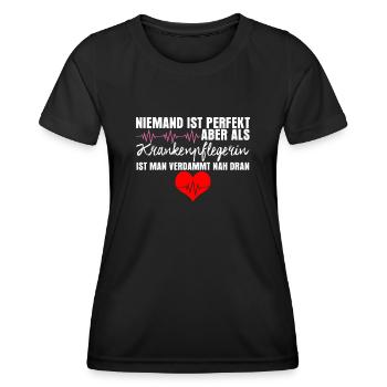 Krankenschwester lustig Krankenpflegerin - Frauen Funktions-T-Shirt - Schwarz - Vorne - AI Model Female 172 light (172cm)