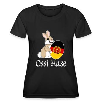 Ossi with Easter egg from East Germany - Women's Functional T-Shirt - black - Front - AI Model Female 172 light (172cm)