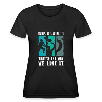 Bump Set Spike It Volleyball Graphic Gift Idea - T-shirt sport Femme - noir - Devant - AI Model Female 172 light (172cm)