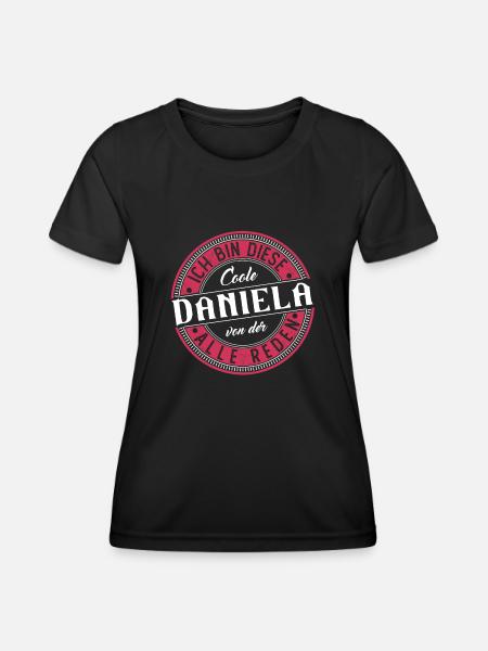 Daniela Geschenkidee Geschenk Geburtstag - Frauen Funktions-T-Shirt - Schwarz