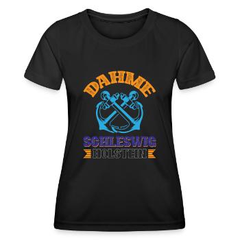 Dahme Schleswig-holstein - Frauen Funktions-T-Shirt - Schwarz - Vorne - AI Model Female 172 light (172cm)