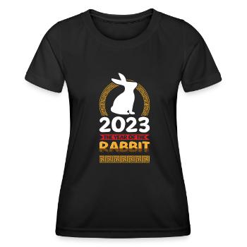 2023 The year of the rabbit Chinese Zodiac - Women's Functional T-Shirt - black - Front - AI Model Female 172 light (172cm)