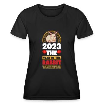 2023 The year of the rabbit Chinese Zodiac - Women's Functional T-Shirt - black - Front - AI Model Female 172 light (172cm)