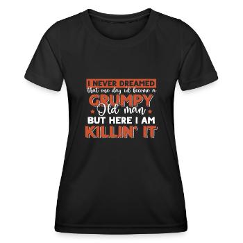 Drôle Grumpy Old Man Killin 'it Grandpa Grandpa Grandpa - T-shirt sport Femme - noir - Devant - AI Model Female 172 light (172cm)