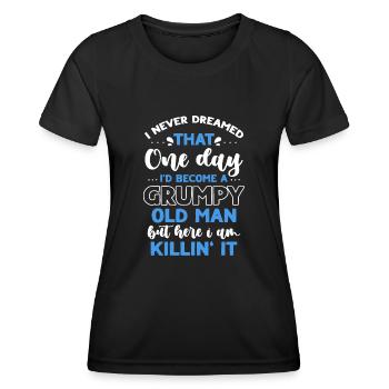 Drôle Grumpy Old Man Killin 'it Grandpa Grandpa Grandpa - T-shirt sport Femme - noir - Devant - AI Model Female 172 light (172cm)