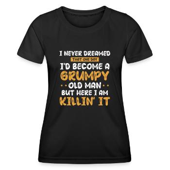 Drôle Grumpy Old Man Killin 'it Grandpa Grandpa Grandpa - T-shirt sport Femme - noir - Devant - AI Model Female 172 light (172cm)
