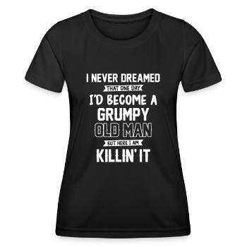 Drôle Grumpy Old Man Killin 'it Grandpa Grandpa Grandpa - T-shirt sport Femme - noir - Devant - AI Model Female 172 light (172cm)