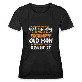 Drôle Grumpy Old Man Killin 'it Grandpa Grandpa Grandpa - T-shirt sport Femme - noir - Devant - AI Model Female 172 light (172cm)